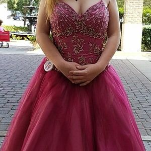 Beautiful pink ball gown. Wore once for an hour.